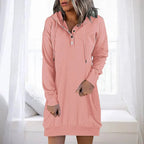 Hooded casual dress - stijlvolle vrouwen hoodie jurk