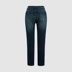 Dames hoge taille skinny denimbroeken blauw - casual dagelijkse basisstuk, zachte stof, slanke pasvorm