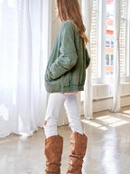 Dames gewatteerde shacket - zachte en comfortabele jas met ritssluiting - Bakkermode.nl