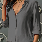 Dames chiffon blouse - stijlvolle button-up shirt voor casual en kantoorlook