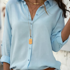 Dames chiffon blouse - stijlvolle button-up shirt voor casual en kantoorlook