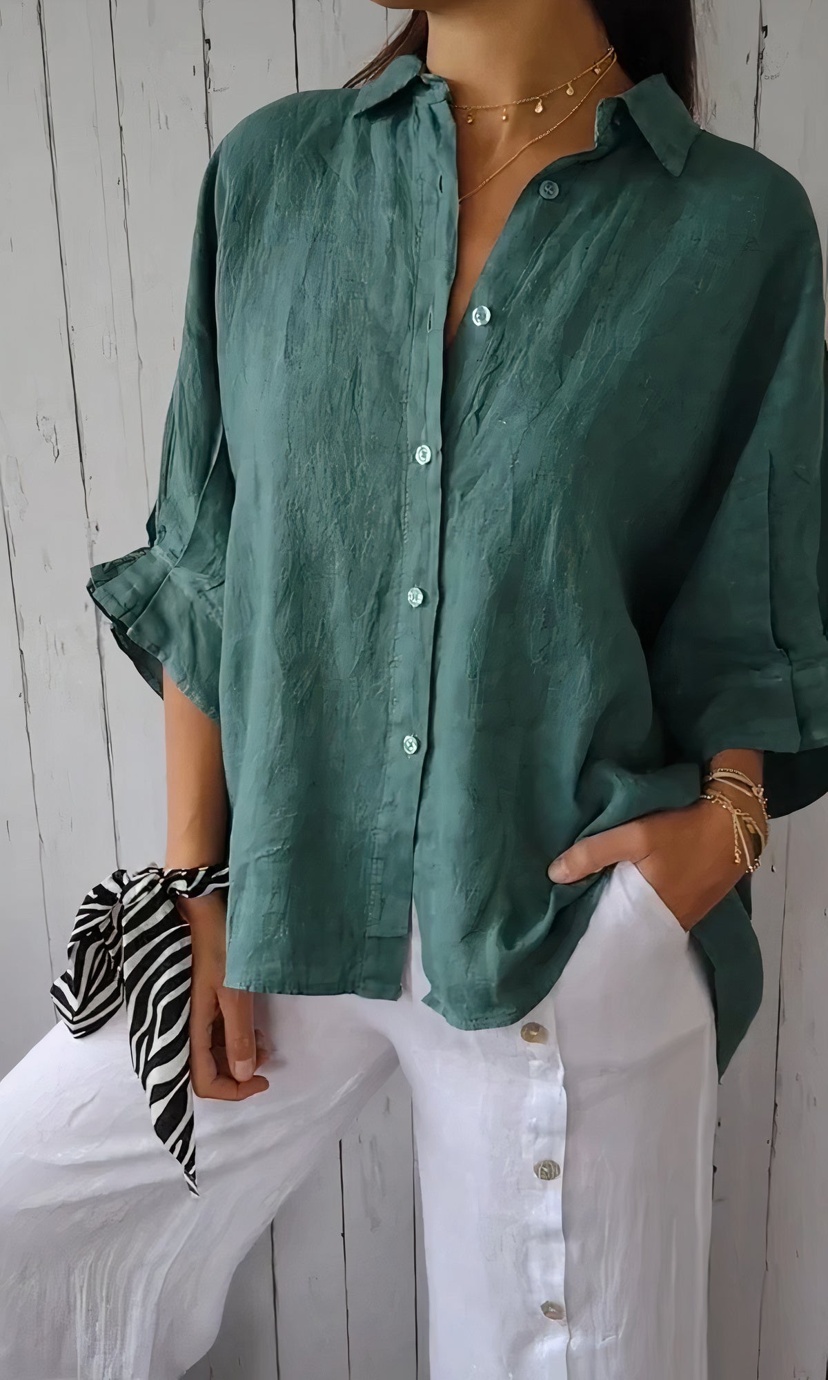 Dames linnen blouse - ontspannen fit zomertop voor een stijlvolle look