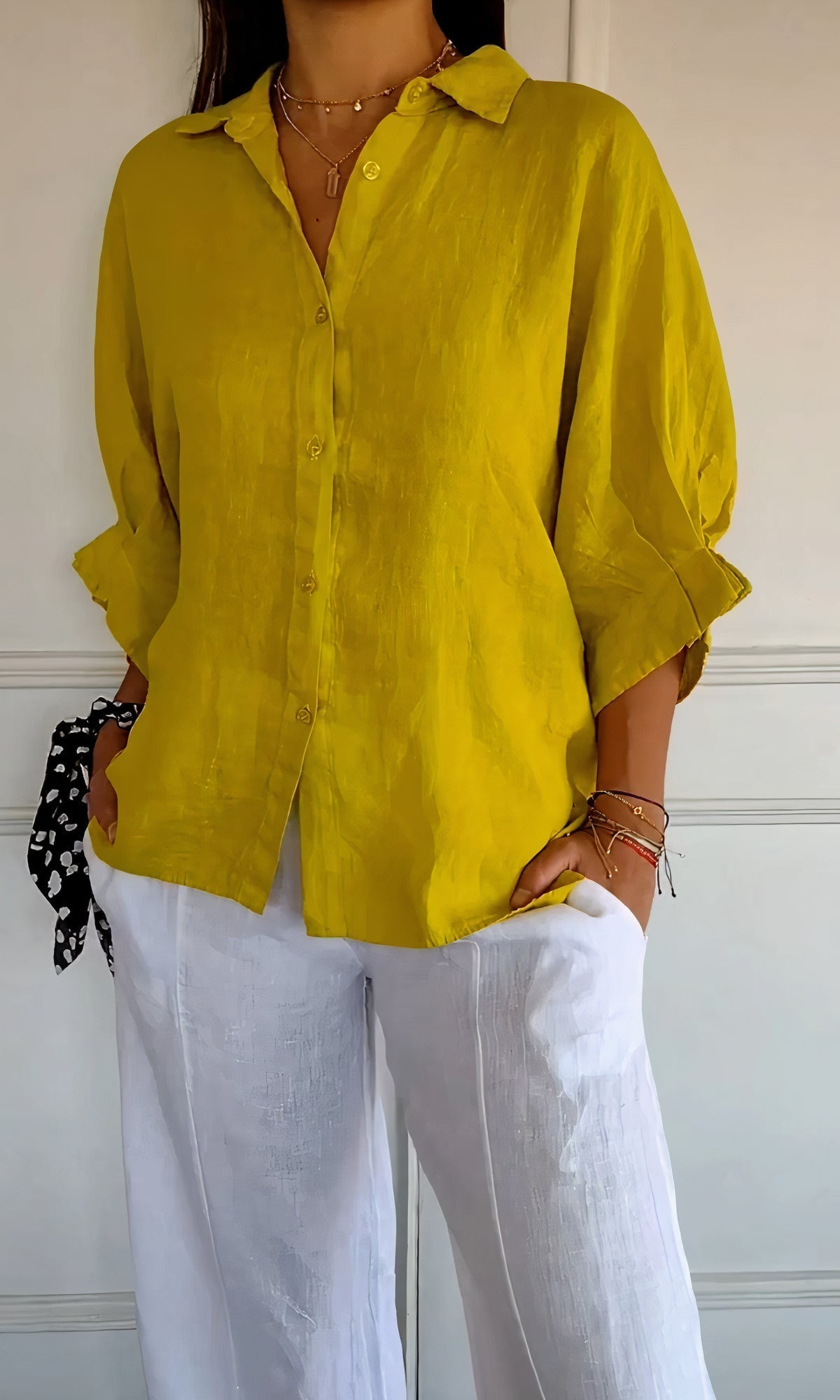Dames linnen blouse - ontspannen fit zomertop voor een stijlvolle look