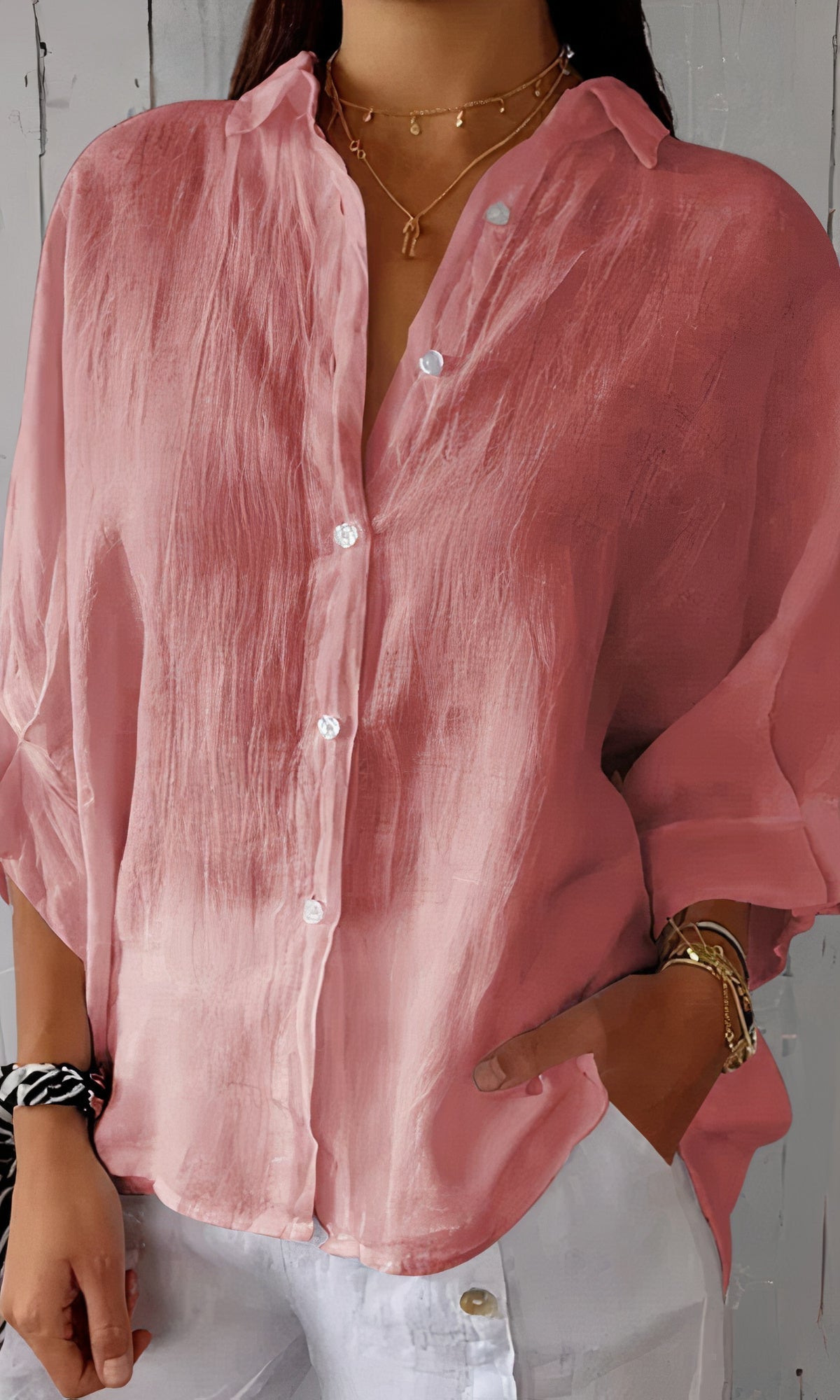 Dames linnen blouse - ontspannen fit zomertop voor een stijlvolle look