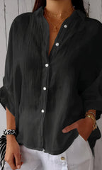 Dames linnen blouse - ontspannen fit zomertop voor een stijlvolle look