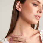 2-delige bloemenoorbellen - verfijnde moeder-of-pearl zilveren damesaccessoires