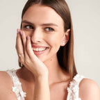 2-delige bloemenoorbellen - verfijnde moeder-of-pearl zilveren damesaccessoires