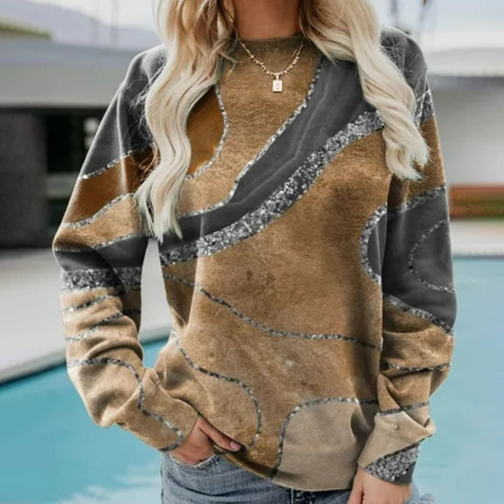 Khaki oversized sweatshirt - trendy casual top voor vrouwen