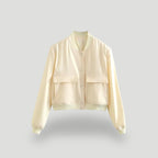 Cropped dames bomberjack - stijlvol jasje met knoopsluiting - Bakkermode.nl