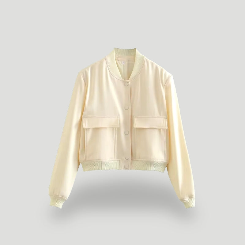 Cropped dames bomberjack - stijlvol jasje met knoopsluiting - Bakkermode.nl