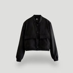 Cropped dames bomberjack - stijlvol jasje met knoopsluiting - Bakkermode.nl