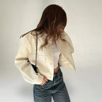 Cropped dames bomberjack - stijlvol jasje met knoopsluiting - Bakkermode.nl