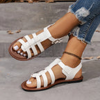 Witte gladiatorsandalen met gespen - Bakkermode.nl