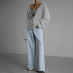 Oversized dames vest van mohair - zachte knoopsluiting - Bakkermode.nl