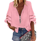 Chiffon blouse - moderne dames top met rits