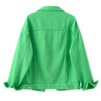 Groene denimjas - modieuze casual damesoutdoor