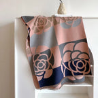 Ontspannen omkeerbare cashmere sjaal - stijlvol bloemenpatroon voor dames - Bakkermode.nl