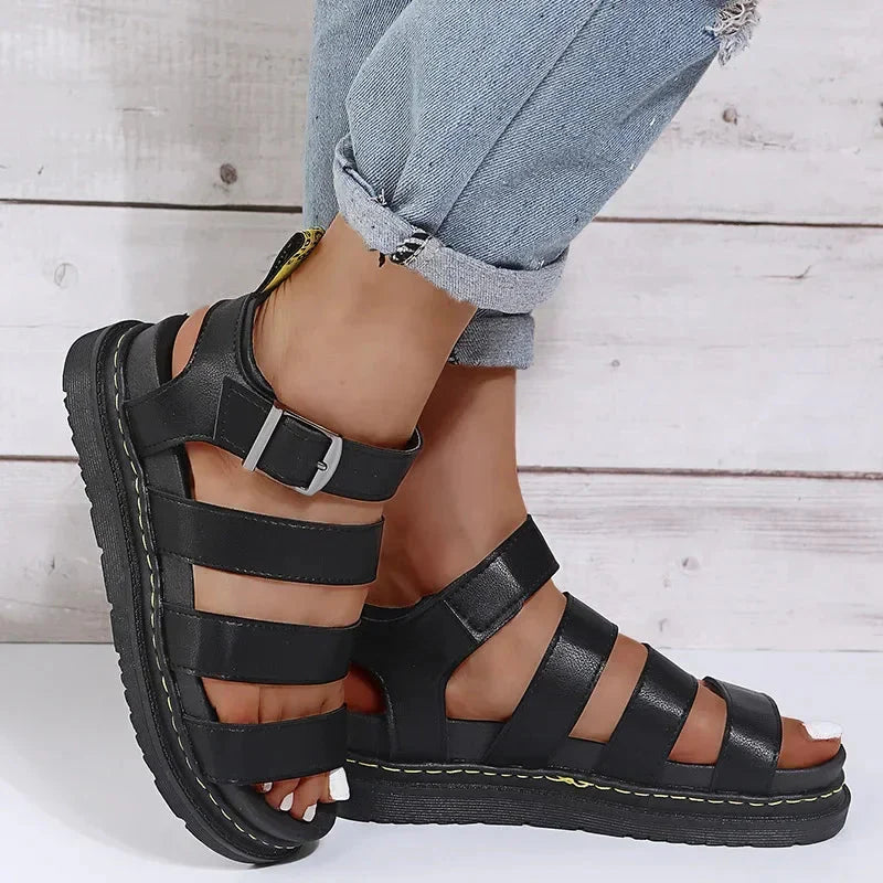 Chunky gladiatorsandalen met gespen - Bakkermode.nl
