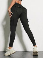 Zwarte cargo leggings - Bakkermode.nl