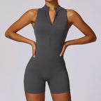 Dames fitness jumpsuit met rits - stijlvolle sportbodysuit
