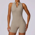 Dames fitness jumpsuit met rits - stijlvolle sportbodysuit