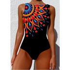 Zwart badpak met kleurrijk bloemenpatroon - Bakkermode.nl