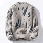 Dames moderne oversized pullover - stijlvolle gebreide trui met abstract patroon - Bakkermode.nl