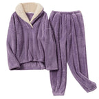 Fluffy pyjama set - dames ultra-zachte fleece slaapkleding