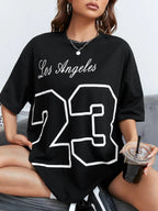 Los angeles nummer 23 grafisch t-shirt - Bakkermode.nl