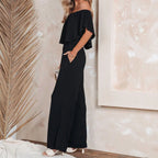 Dames casual maxi jumpsuit - losse off-shoulder playsuit voor elke dag