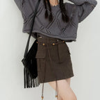 Utility mini rok met zakken - Bakkermode.nl