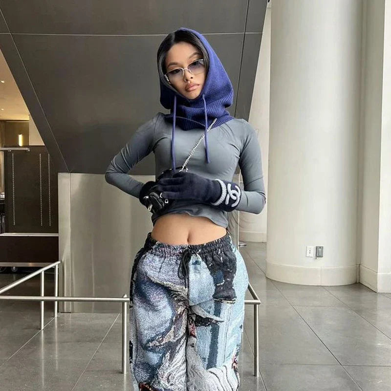 Balaclava hoodie - stijlvolle gebreide dames sjaal met capuchon