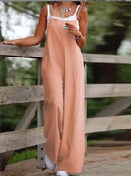 Dames linnen overall met een relaxte pasvorm - casual jumpsuit voor dagelijks gebruik