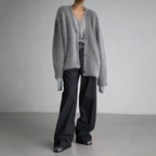 Oversized dames vest van mohair - zachte knoopsluiting - Bakkermode.nl