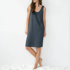 Mouwloze jurk met ronde hals - Bakkermode.nl