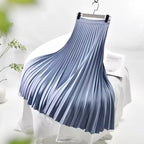 Geplisseerde midi rok - chique hoge taille damesrok