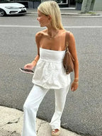 Straplesstop off shoulder top - Bakkermode.nl