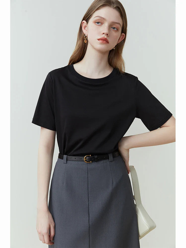 Klassiek katoenen t-shirt voor vrouwen - Bakkermode.nl