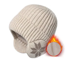 Ontspanningshoed met oorbeschermers - klassieke gebreide damesbeanie