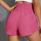 Roze sportieve shorts met hoge taille - Bakkermode.nl