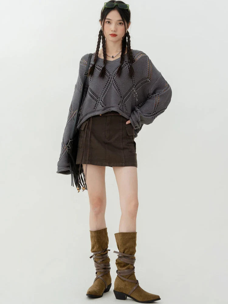 Utility mini rok met zakken - Bakkermode.nl