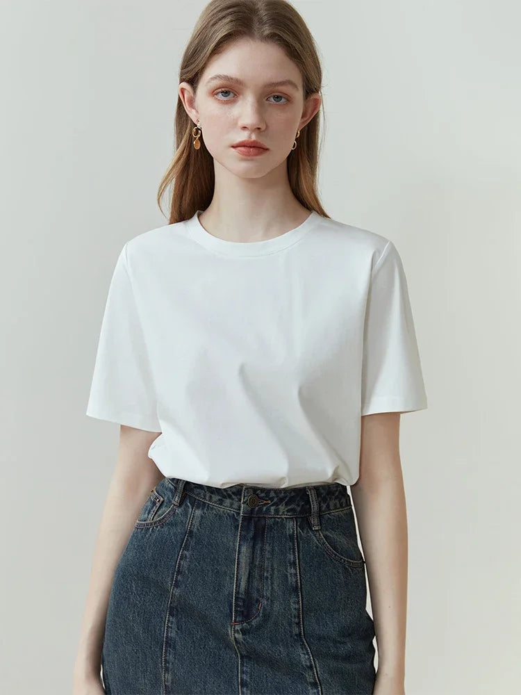 Klassiek katoenen t-shirt voor vrouwen - Bakkermode.nl