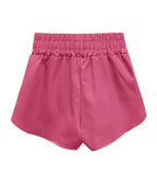 Roze sportieve shorts met hoge taille - Bakkermode.nl