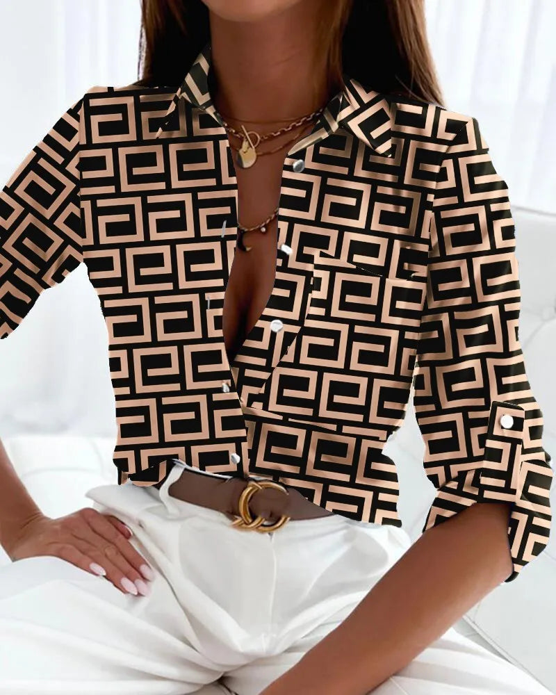 Dames gestreepte blouse - elegante button-up voor werk en casual
