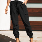 Dames cargo broek met relaxte pasvorm en trekkoord - stevige outdoor stijl met handige zakken