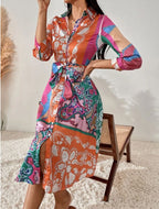 Shirtjurk - gedrukt met ceintuur voor dames