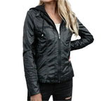 Leren jas met capuchon voor dames – ritssluiting aan de voorkant - Bakkermode.nl
