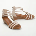 Witte sleehaksandalen met kruisbanden - Bakkermode.nl