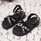 Luipaardprint sandalen met bandjes - Bakkermode.nl