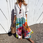 Dames casual maxi jurk - relaxte boho stijl in lichte katoenmix - voor dagelijks gebruik